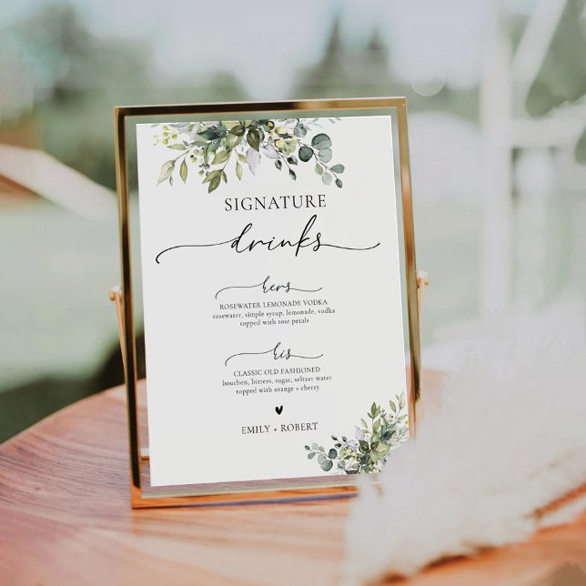 Lila Grünlavender Signature Drinks unterzeichnen Sockelschild (Von Creator hochgeladen)