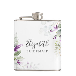 Lila Grünpflanzen Lavendel Blumenflasche Flachmann