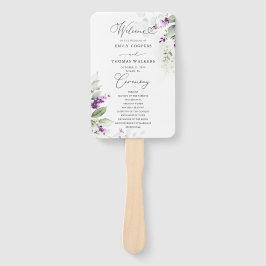 Lila Grünpflanzen Lavender Hochzeitsprogramm Hand  Fächer