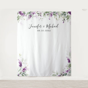 Lila Grünpflanzen Lavender Wedding Backdropps Wandteppich