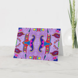 Lila Grußkarte für Drachen Karte