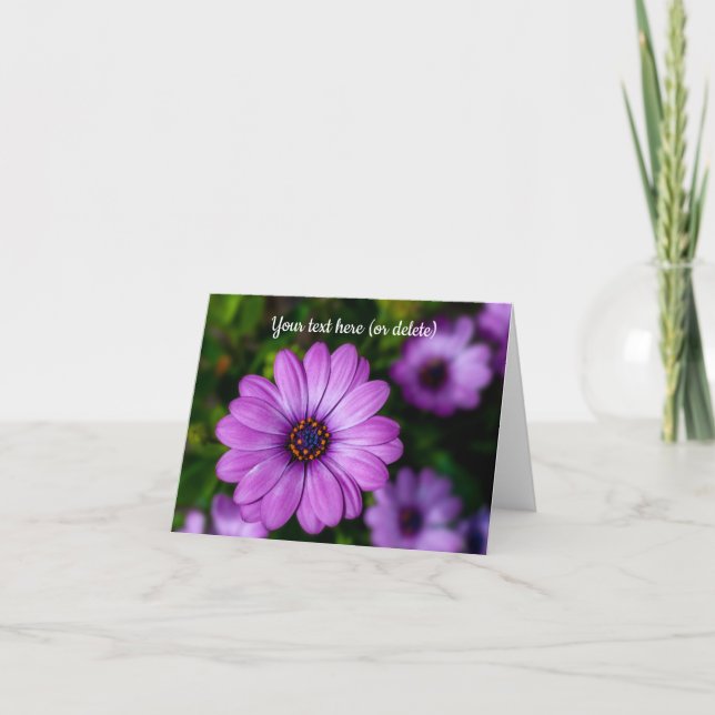 Lila Grußkarte von Daisy Blume Karte (Vorderseite)