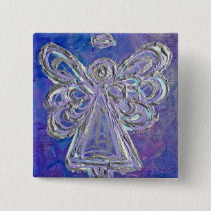 Lila Guardian Angel Custom Holiday Button Button