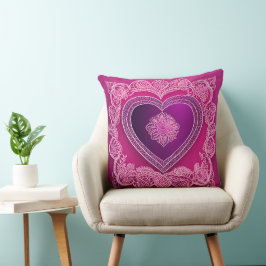 Lila Gummy Heart AI Kunst Kissen