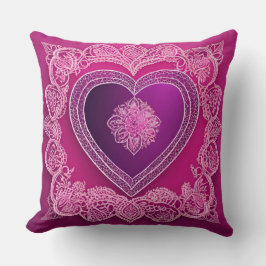 Lila Gummy Heart AI Kunst Kissen