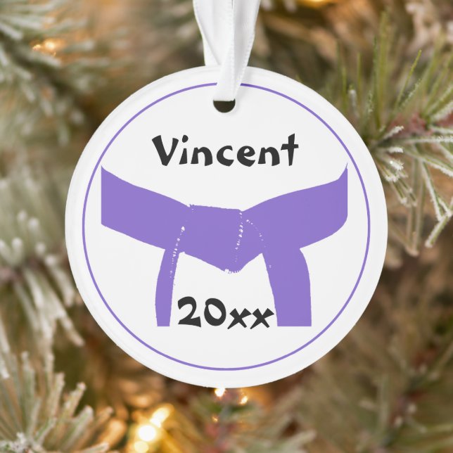 Lila Gürtel für Kampfkunst Ornament (Baum)