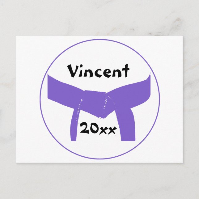 Lila Gürtel für Kampfkunst Postkarte (Vorderseite)