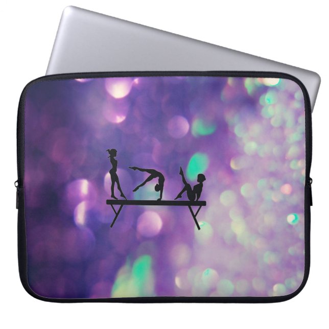 Lila Gymnastik Neoprenschläfer Laptopschutzhülle (Vorderseite)