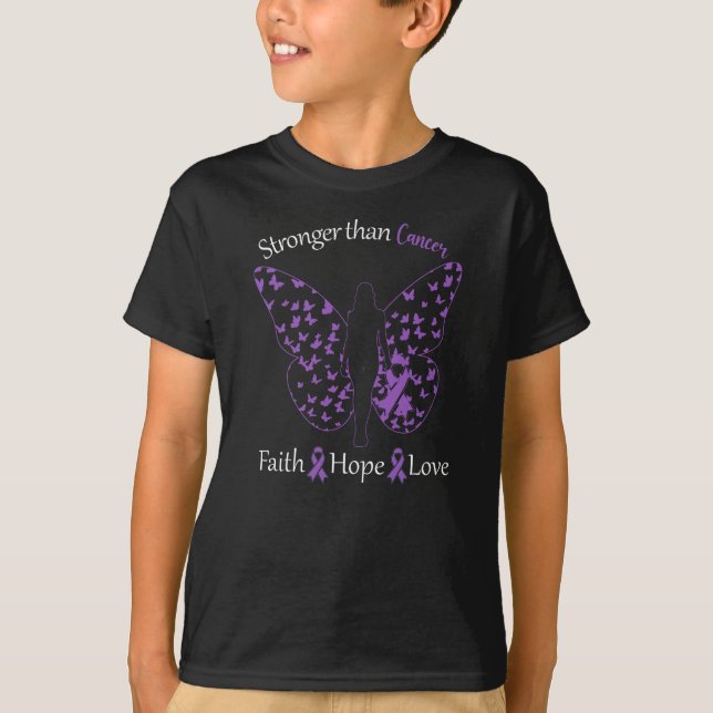 Lila Gynäkologisches Krebsbewusstsein T-Shirt (Vorderseite)