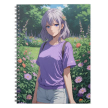 Lila-haariges Cutesy Anime Girl