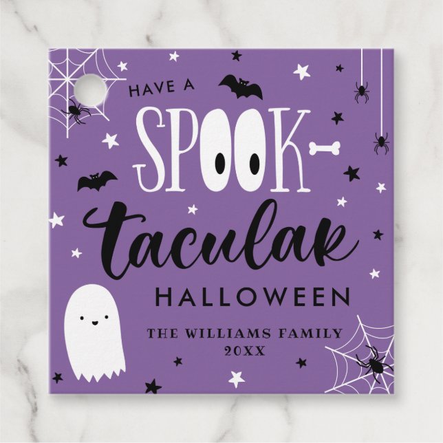 Lila haben ein Spooktacular Halloween Geschenkanhänger (Vorderseite)