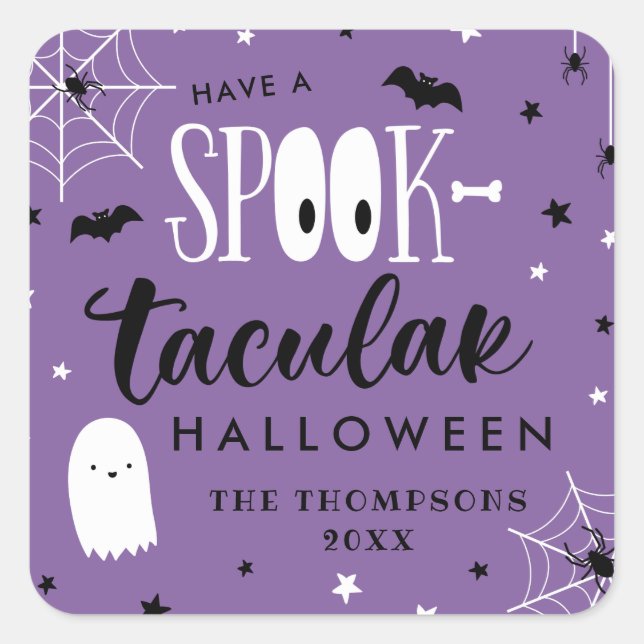 Lila haben einen Spooktacular Halloween-Gefallen Quadratischer Aufkleber (Vorderseite)