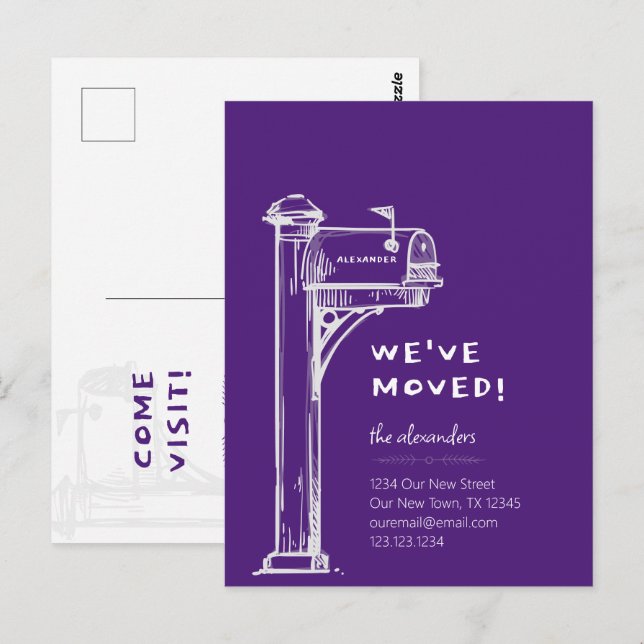 Lila haben wir die Mailbox verschoben Postkarte (Vorne/Hinten)