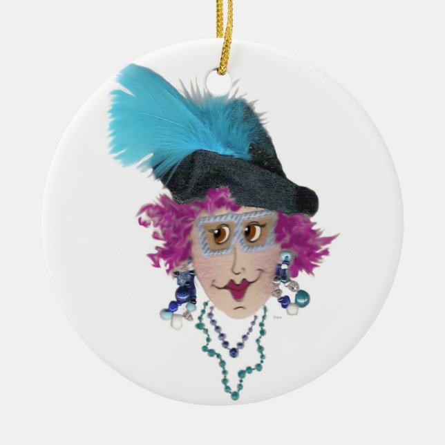 Lila Hair Funny Lady Ornament (Vorne)