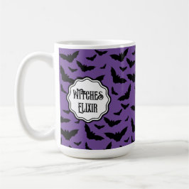 Lila Halloween-Black Bats Kaffeetasse