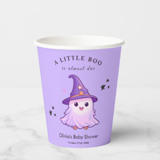 Lila Halloween Ein kleines Boo Baby Shower Pappbecher