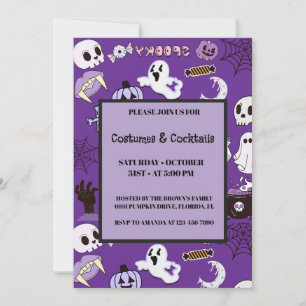 Lila Halloween Einladung