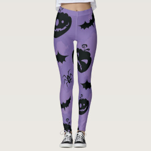 Lila Halloween-Leggings mit Kreaturen booo Leggings