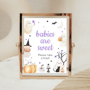 Lila Halloween Little Boo Babies sind süße Zeichen Poster