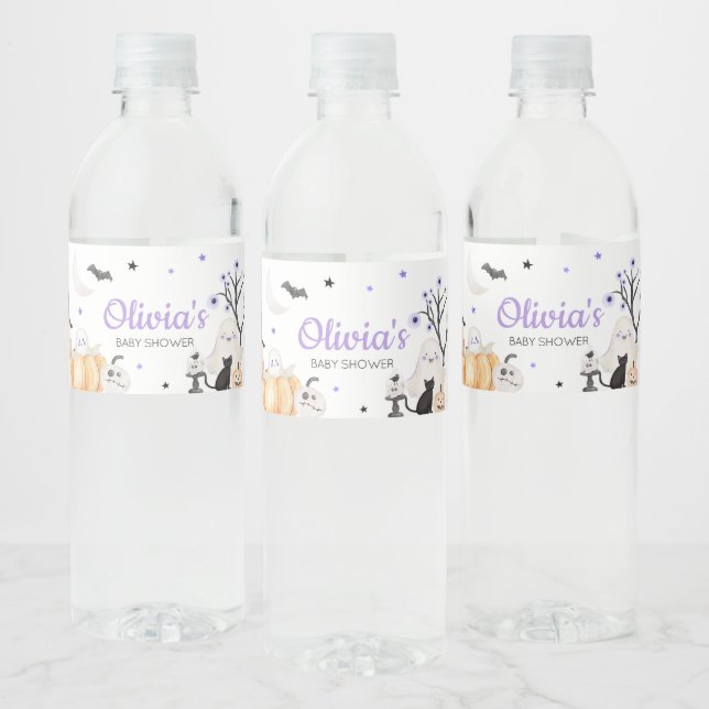 Lila Halloween Little Boo Baby Dusche (Flaschen)