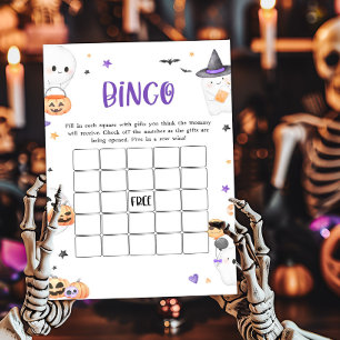 Lila Halloween Little Boo Baby Shower Bingo Spiel