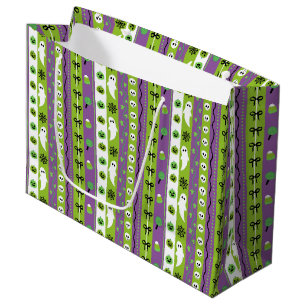 Lila Halloween Muster Große Geschenktasche Geschenktüte