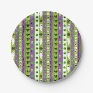 Lila Halloween-Musterpapier Pappteller