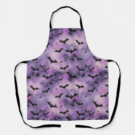 Lila Halloween Sky mit Fledermäusen - Niedlich wun Schürze