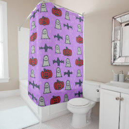 Lila Halloween-Spaß Duschvorhang