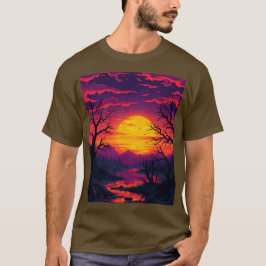 Lila Halloween Sunset Brown T - Shirt