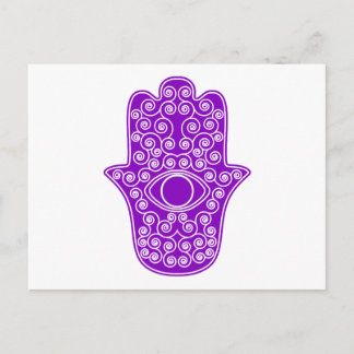 Lila Hamsa-Hand von Miriam-Hand von Fatima.png Postkarte