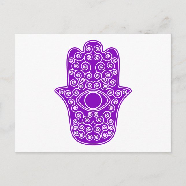 Lila Hamsa-Hand von Miriam-Hand von Fatima.png Postkarte (Vorderseite)