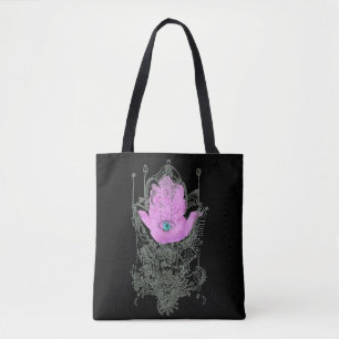 Lila Hamsa-Talmud-Zitat Tasche