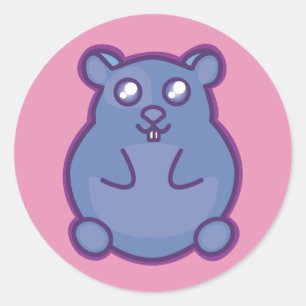 Lila Hamster Runder Aufkleber