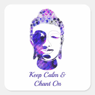 Lila Hand gezeichnete motivierend Buddha-Silhouett Quadratischer Aufkleber