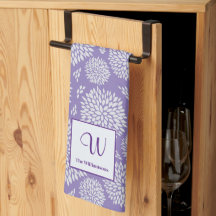 Lila handgezeichnet Blume Monogramm