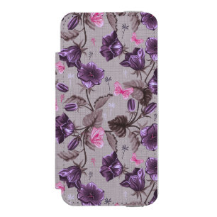 lila Handglocken und rosa Schmetterlinge Muster Incipio Watson™ iPhone 5 Geldbörsen Hülle