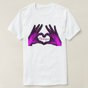 Lila Handröntgenstrahl-Herz T-Shirt