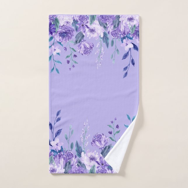 Lila Hängen von Blumen und Stiele Handtuch (Handtuch)