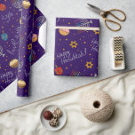 Lila Hanukkah Geschenkpapier<br><div class="desc">Ein farbenfrohes Umschlagpapier für Geschenke in der Hanukka in Lila</div>