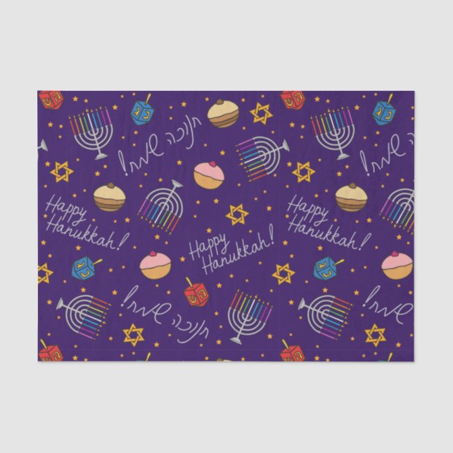 Lila Hanukkah Seidenpapier (Vorderseite)