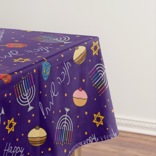 Lila Hanukkah Tischdecke (Beispiel)