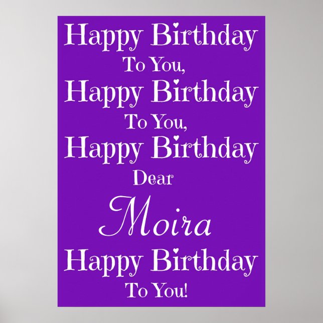 Lila Happy Birthday Song Poster (Vorne)