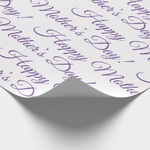Lila Happy Mother's Day Script Holiday Geschenkpapier