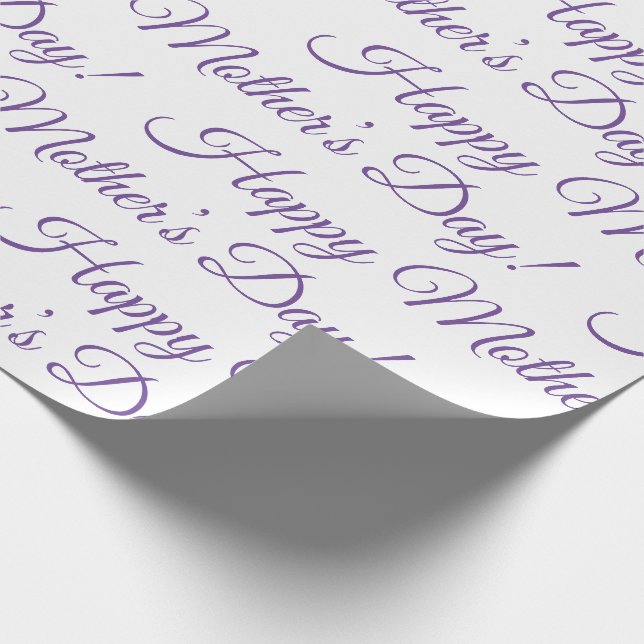 Lila Happy Mother's Day Script Holiday Geschenkpapier (Ecke)