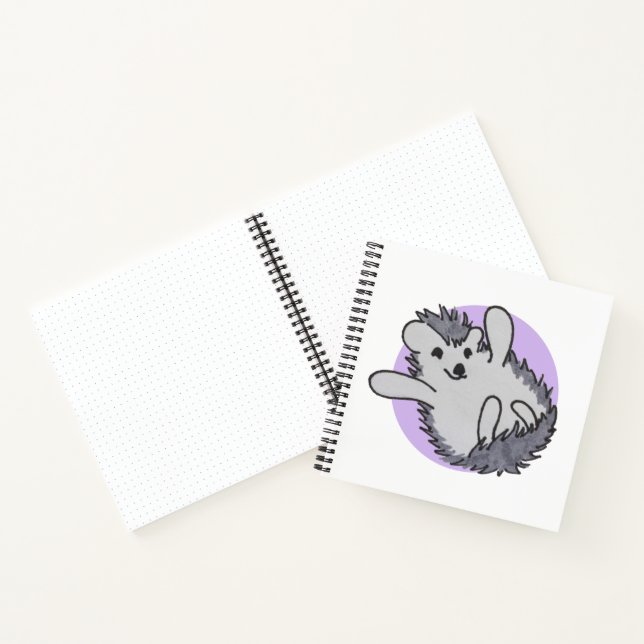 Lila Happy Niedlich Igel Notizbuch (Innenseite)
