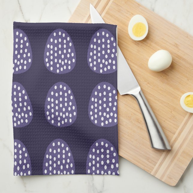 Lila Happy Oaster Eggs Muster Geschirrtuch (Viertel Falte)