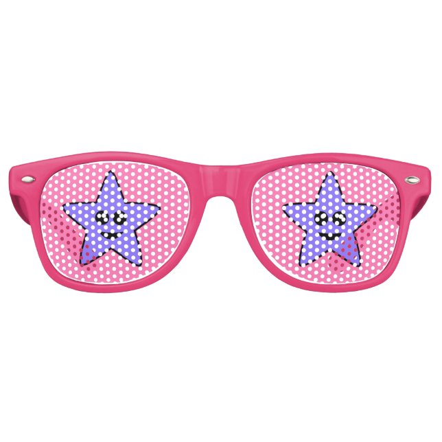 Lila Happy Star Party Shades Partybrille (Vorderseite)