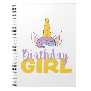 Lila Happy Unicorn Geburtstagsmädchen Einhornfiebe Notizblock