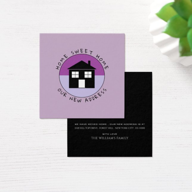 Lila Haus-Logo, Änderung der Adresskarte (Schreibtisch)